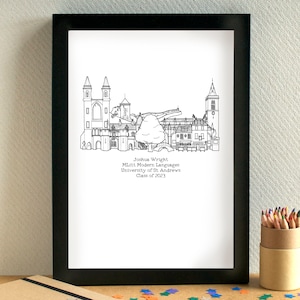 Graduation Skyline Personalised Art Print Unframed