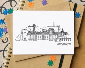 Aberystwyth Skyline Greetings Card