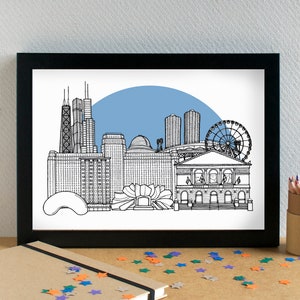 Chicago Skyline Travel Art Print