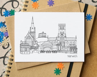 Norwich Skyline Greetings Card
