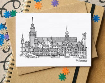 Warsaw Skyline Greetings Card