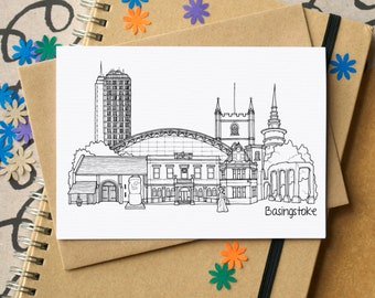 Basingstoke Skyline Greetings Card