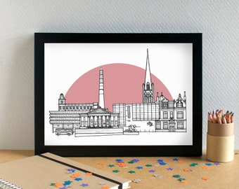 Preston Skyline Art Print