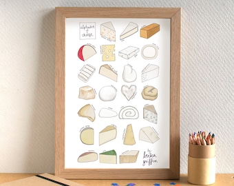 Cheese Alphabet Kitchen Art Print