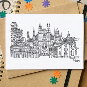 Milan Skyline Greetings Card