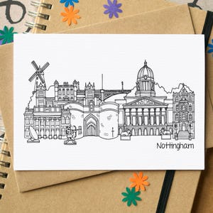 Carte de voeux sur la ligne d'horizon de Nottingham