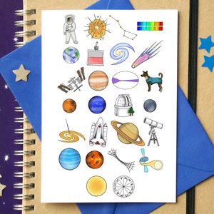 Space Alphabet Greetings Card