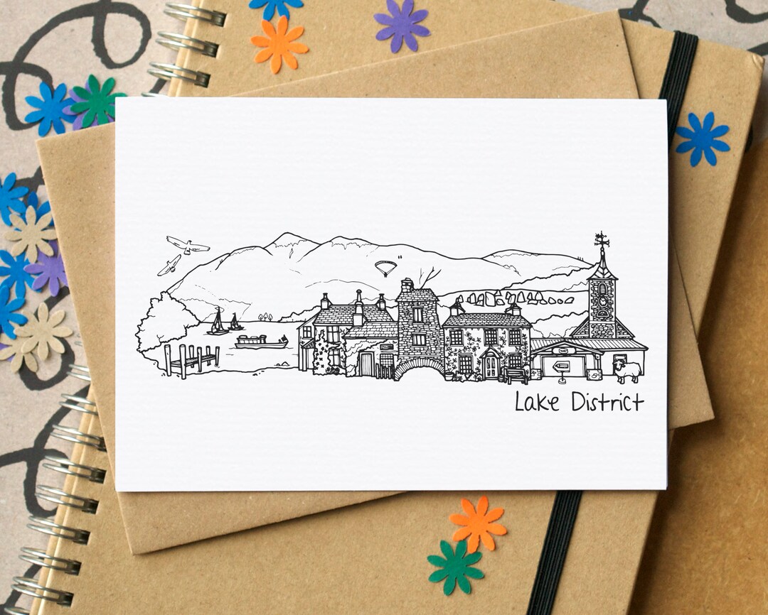 Lake District Skyline Greetings Card - Etsy
