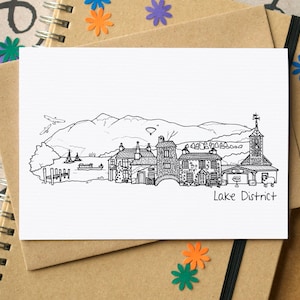Lake District Skyline Greetings Card - Etsy