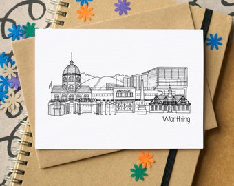 Worthing Skyline Greetings Card