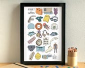 Swimming Alphabet Art Print