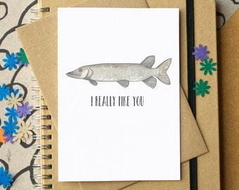 Funny "I Really Pike You" Love Card