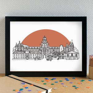 Egham Landmarks Skyline Art Print