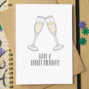 Funny Prosecco &quot;Have a Bubbly Birthday&quot; Card