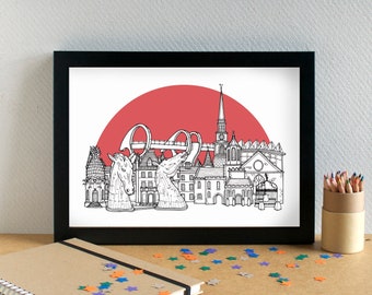 Falkirk Skyline Art Print