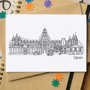 Egham Skyline Greetings Card