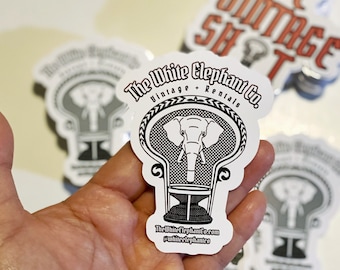 White Elephant Co. Logo Die Cut Stickers