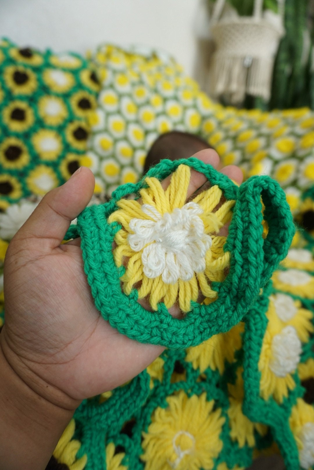 Coveted Vintage Sunflower Daisy Crochet Knit