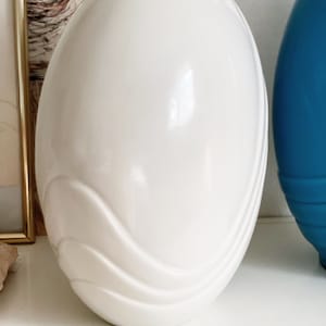 Large Tall White Haeger Porcelain Ceramic Vase Post Modern Art Deco Style image 3