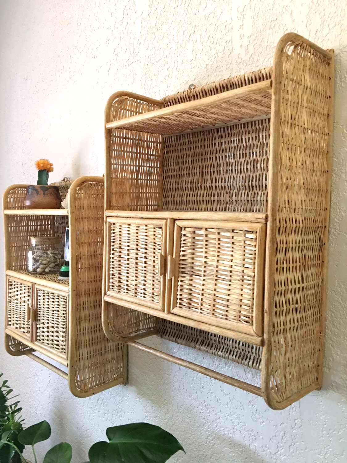 Large Bamboo Rattan Wicker Medicine / Shelf One In Stock