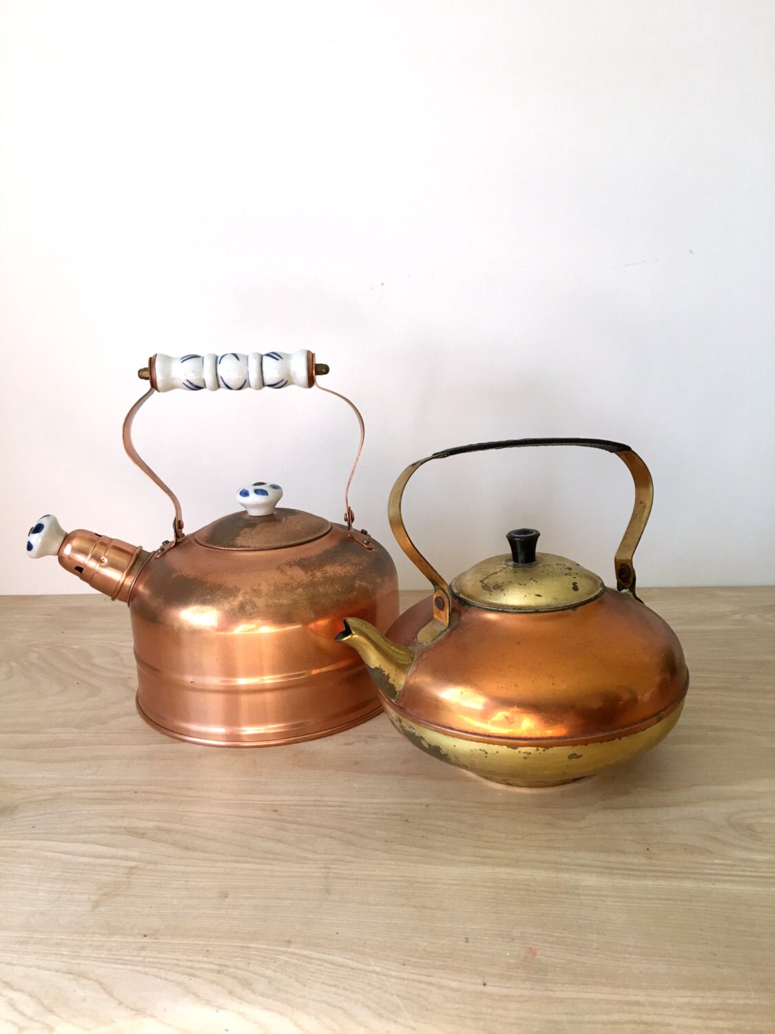 Mid Century Copper and Brass Teapot with Lid and Handle Etsy