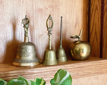 Solid Brass Tibetan Meditation Dorje Bell with Ornate Detail