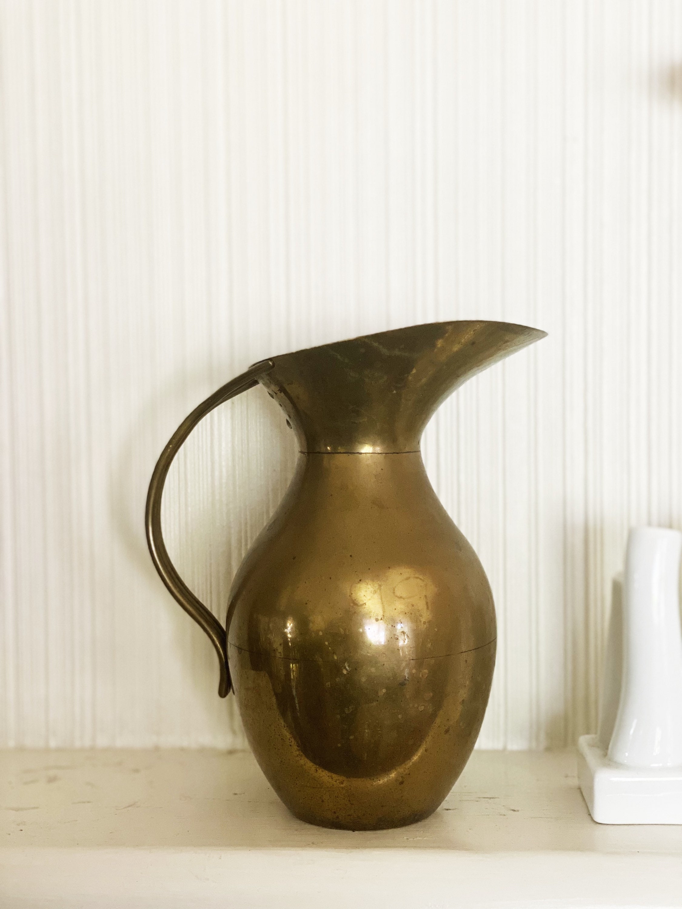 Vintage Solid Brass Metal Pitcher