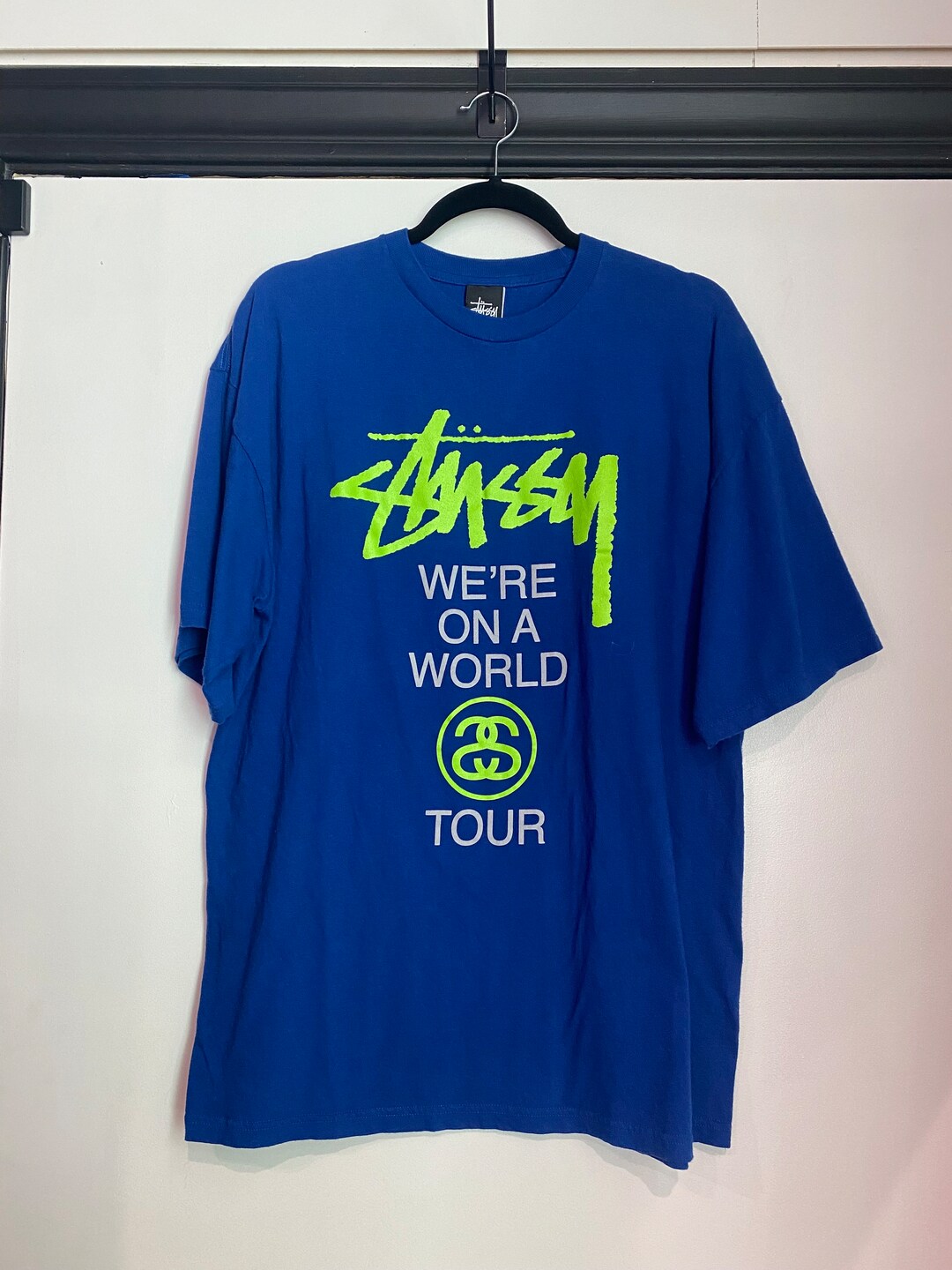 RARE Vintage Stüssy Blue Neon T-shirt / 80s 90s 2000s RARE Vintage Stüssy Blue Neon T-shirt / 80s 90s 2000s