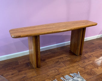 Vintage Oak Solid Wood Console Entryway Table