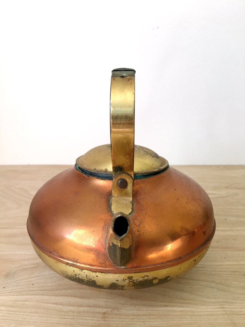 Mid Century Copper and Brass Teapot with Lid and Handle Etsy