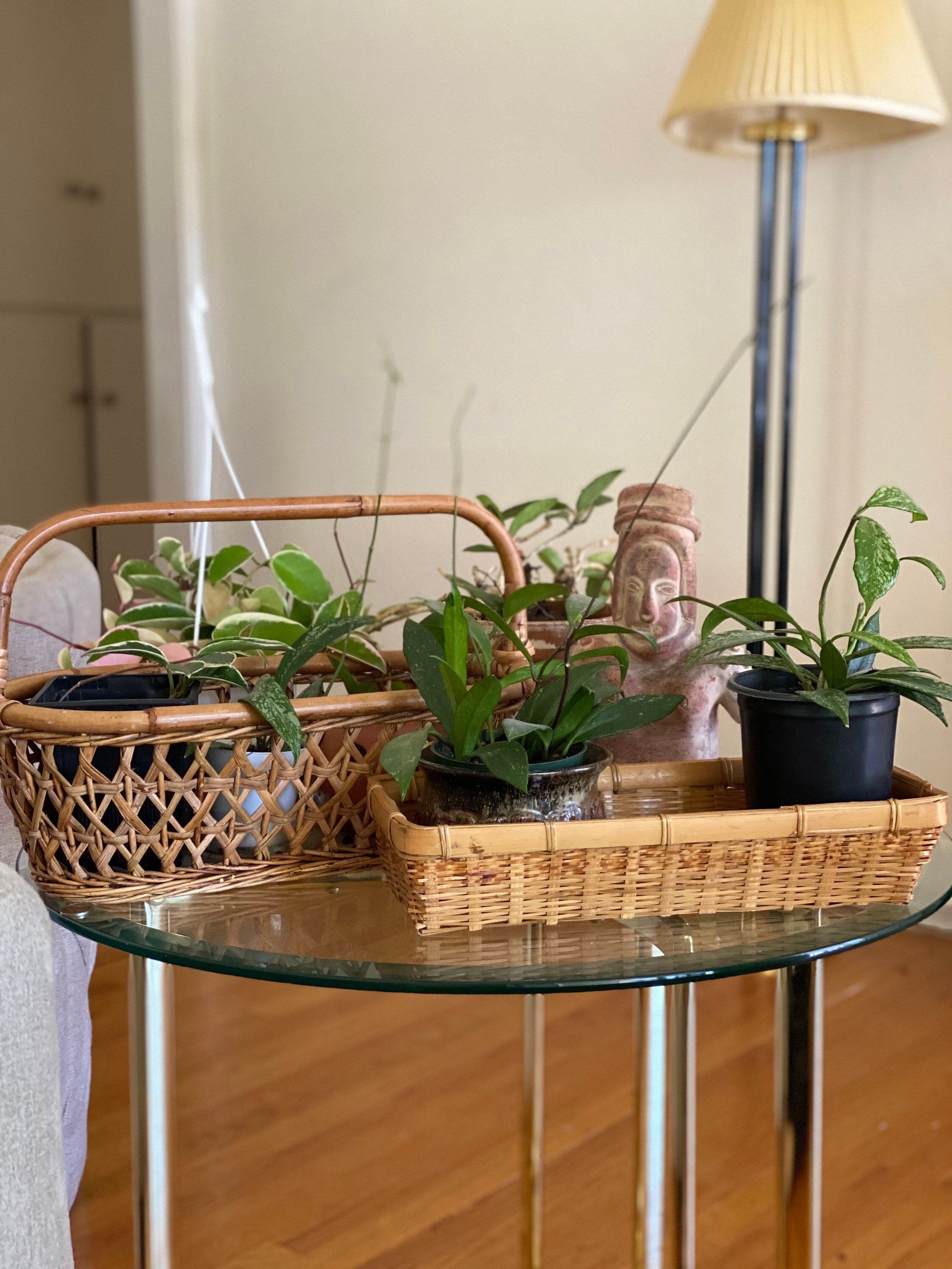 Webkorb Rattan Rechteck Korbtablett Boho Pflanzen Dekor | Etsy