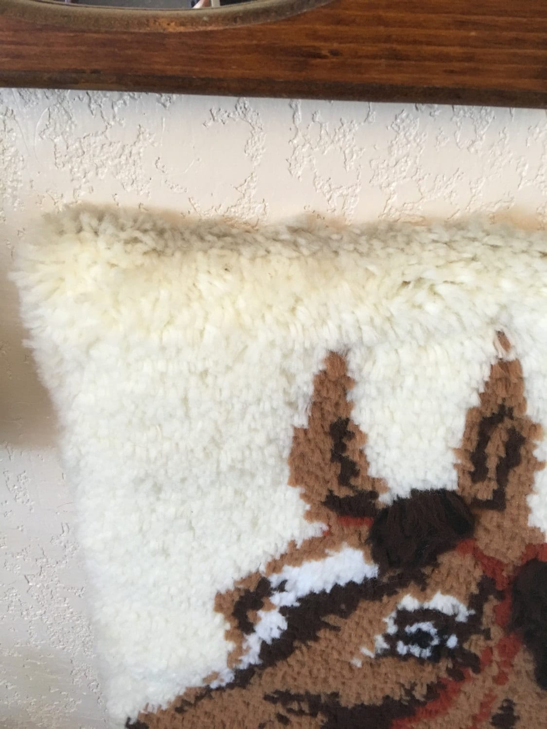 Vintage Horse Latch Hook Rug / Wall Hanging