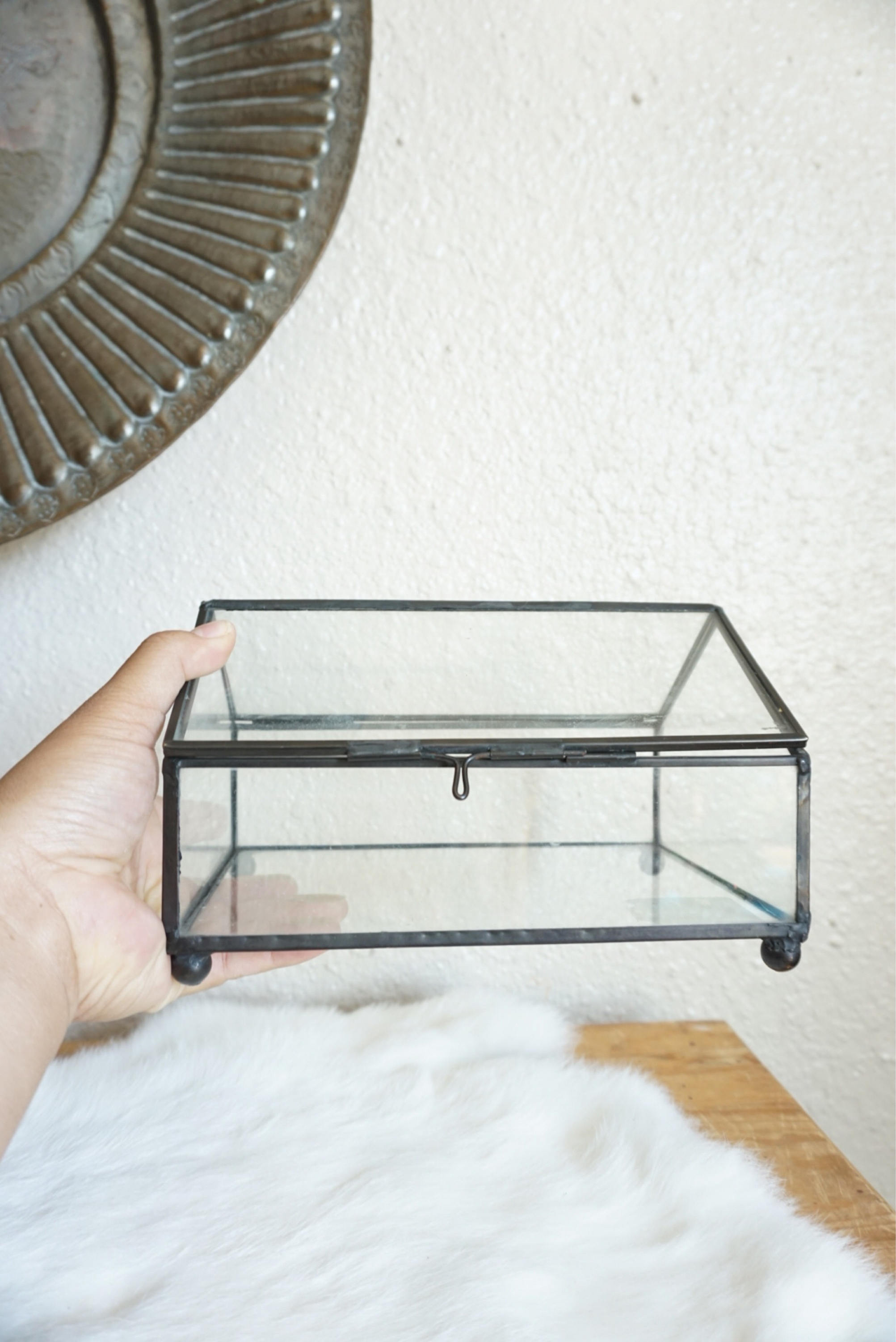 Large Vintage Rectangle Glass Curio Display Case / Box / Terrarium