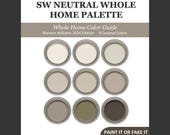 Sherwin Williams Neutral Whole Home Palette | Greige Color Guide|Coordinating Colors| (96 Pages)