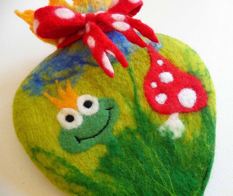Hot water bottle felted cosy cover handmade felted wool Etsy