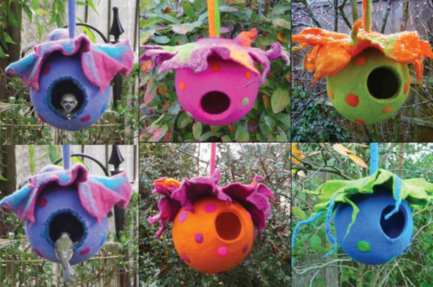 Felted bird pod bird house ornament window decoration Etsy