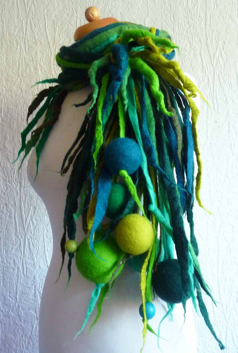 Custom Made Felted Wool Necklace Lariat Belt scarf Etsy