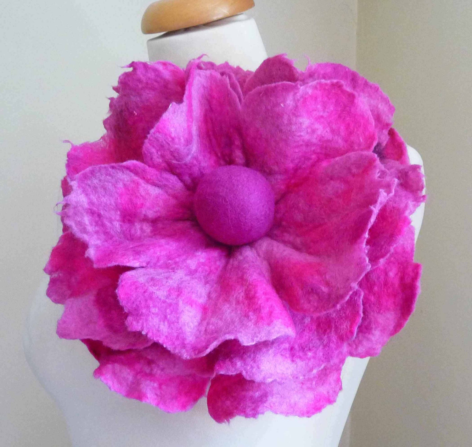 Felted Flower Corsage Pin Broochcolour Rose Handmade Felted Etsy