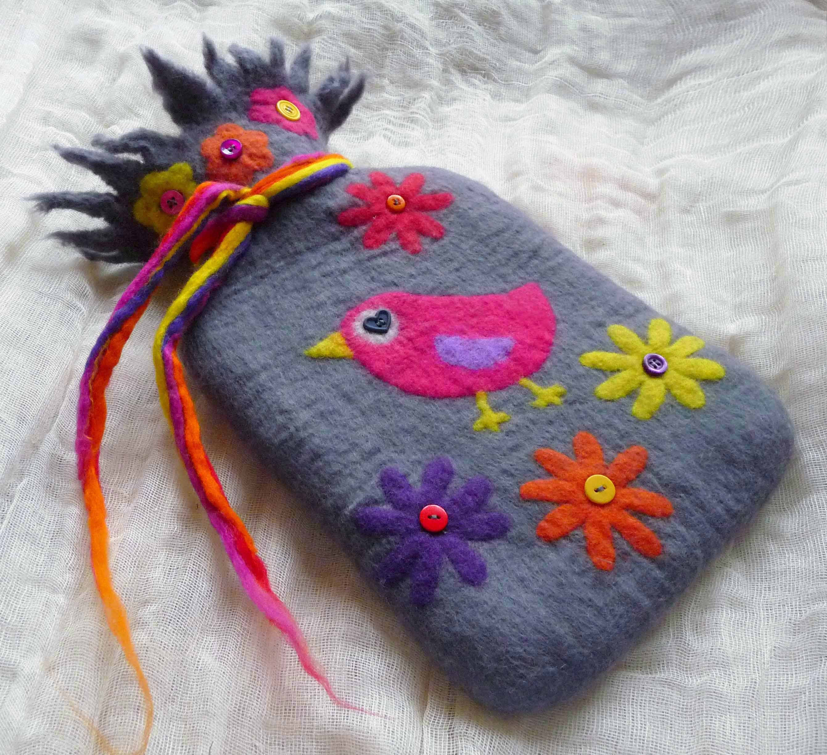 Hot Water Bottle Felted Cosy Cover Handmade Felted Wool Etsy UK