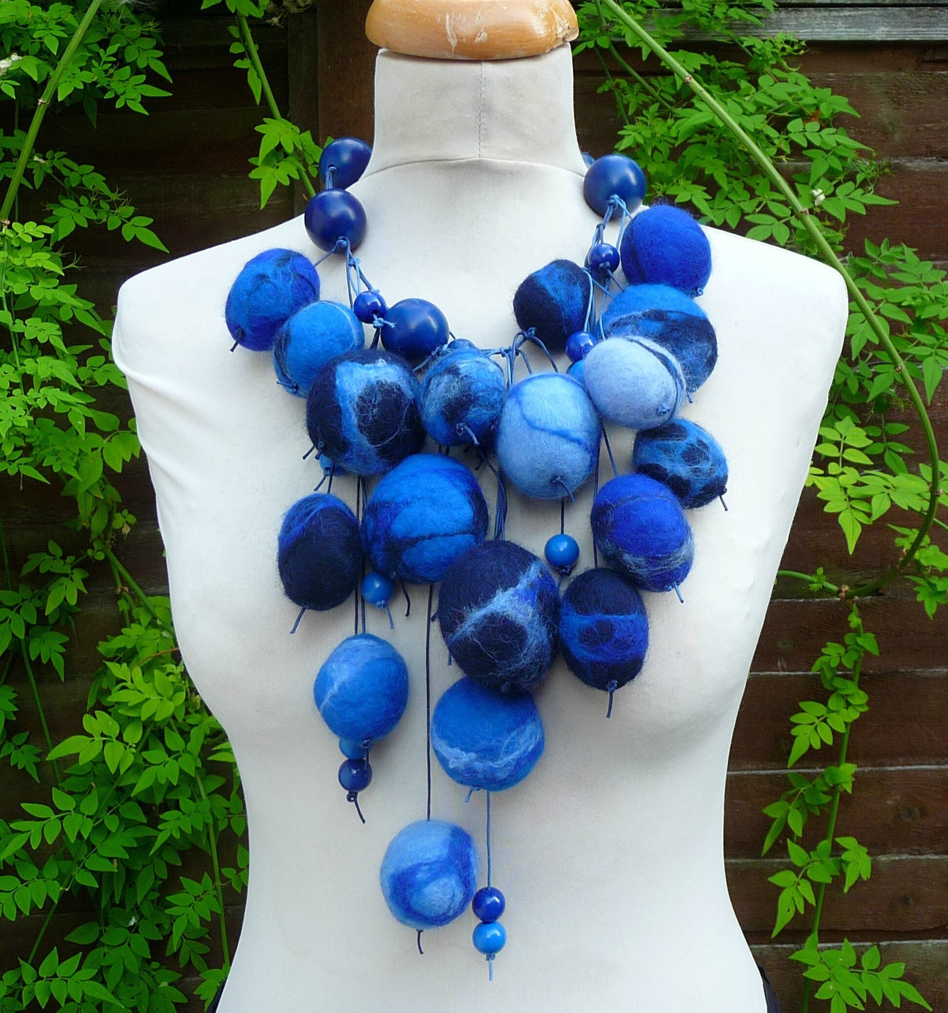 Felt Bead Necklace Etsy Canada