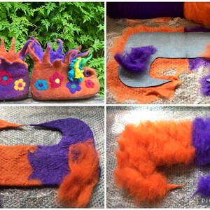 Made to order Handmade felted wool slippers pixie fairy boots size, eco friendly, handcrafted image 5