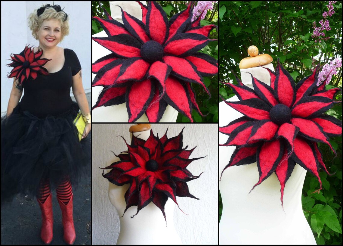 Felted Flower Corsage Pin Brooch Handmade Felted Wool Etsy