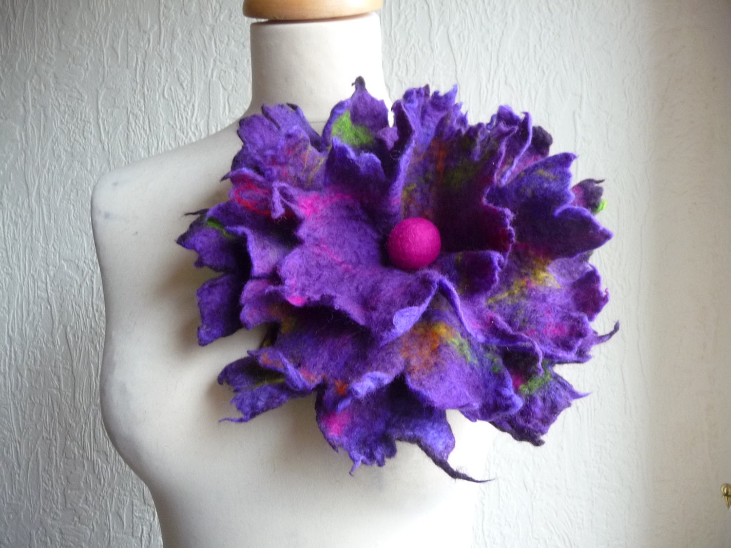 Felted Flower Corsage Pin Brooch Handmade Felted Wool Etsy