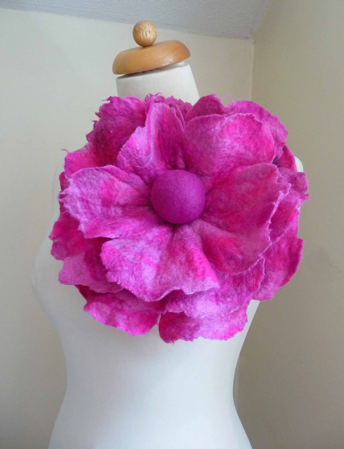 Felted Flower Corsage Pin Broochcolour Rose Handmade Felted Etsy