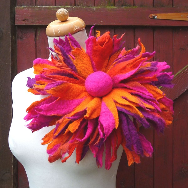 Felted Flower Pin Etsy