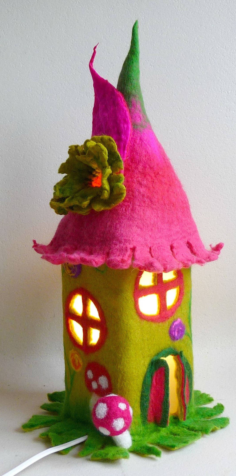 Fairy House Felted Fairy Lamp Table Lamp Bedside Lamp Etsy UK