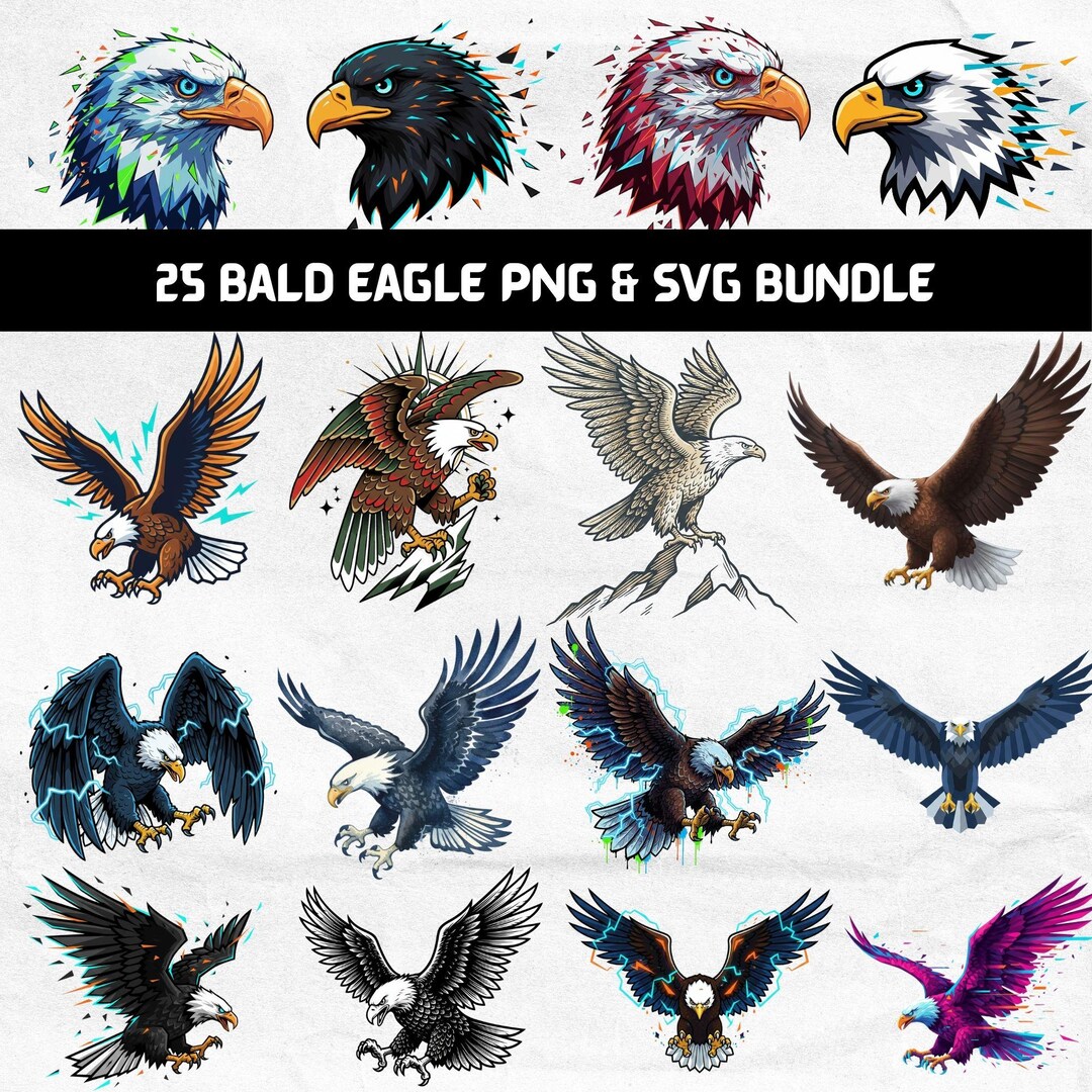 Eagle Mascot PNG | Patriotic Eagle SVG Bundle, Bald Eagle Silhouette ...
