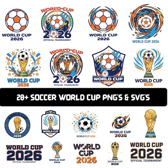 Soccer World Cup PNG & SVG Bundle | Soccer Ball | Football Clipart | Soccer 2026 | Soccer stickers | Soccer trophy | Instant download