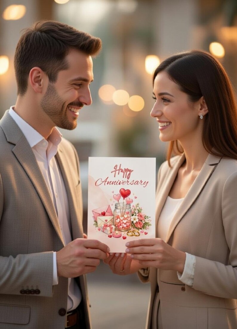 Happy Anniversary Printable Card 5x7 Instant Download PDF Digital Card ...