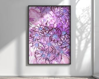 Ethereal Aesthetic Wall Art, Organic Shapes Print, Purple Wall Art, Lavender Decor, Dreamy Print, Soft Floral Art, Neural Network Art